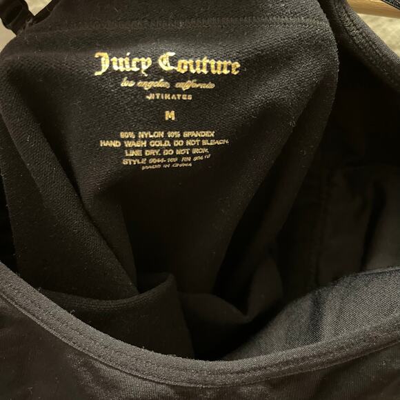 Juicy Couture Black Logo Seamless Shaping Bodysuit Cami Y2K Stretch M Clubwear - Picture 4 of 6